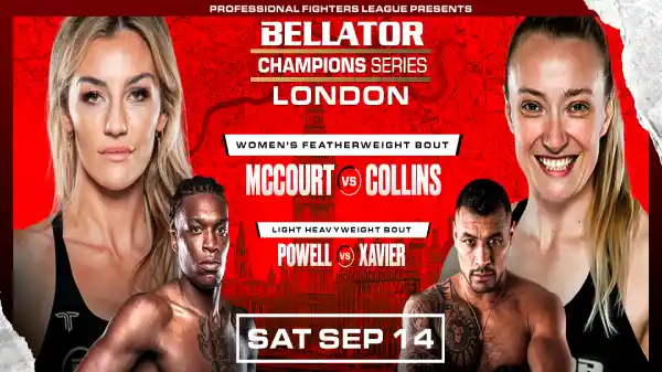 Watch Bellator Champions Series London: Leah McCourt vs Sara Collins 9/14/24