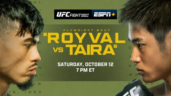 Watch UFC Fight Night: Royval vs Taira 10/12/24