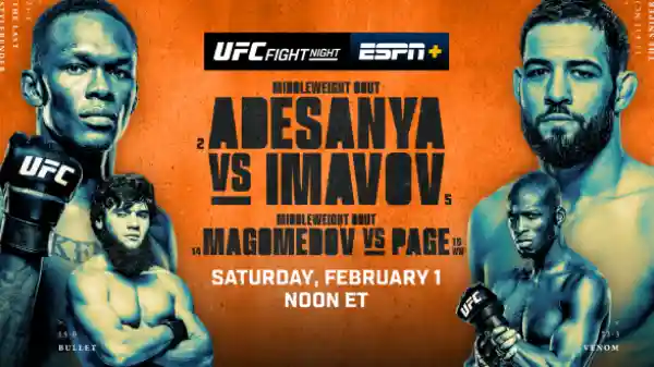 Watch UFC Fight Night: Adesanya vs Imavov 2/1/25