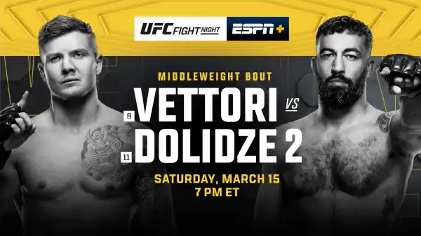 Watch UFC Fight Night: Vettori vs Dolidze 2 3/15/25