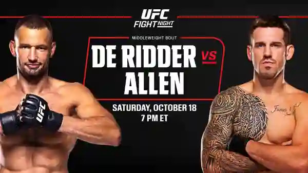 Watch UFC Fight Night de Ridder vs Allen 10/18/25